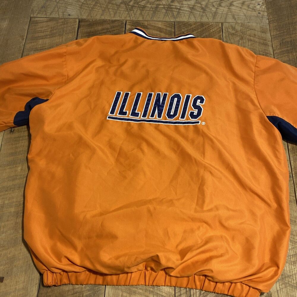 Vintage 58 Sport Illinois Fighting Illini Embroidered Pullover Jacket XL Mens